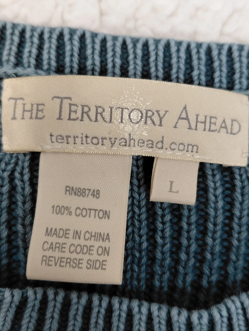 The Territory Ahead‎ Cotton Sweater Women's Size Large Cable Knit 100% Cotton